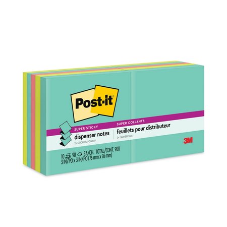 POST-IT Pop-up 3 x 3 Note Refill, Miami, 90 Notes/Pad, PK10 R330-10SSMIA